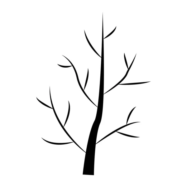 Decorative tree on white. tree silhouette. vector illustration — Stock Vector