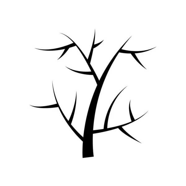 Декоративное дерево на белом. Силуэт дерева. векторная иллюстрация — стоковый вектор