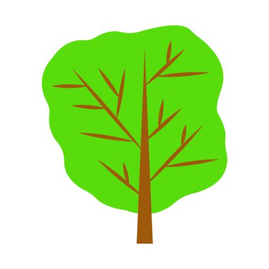 Dekoratif ağaç beyaz. arka plan. vektör çizim