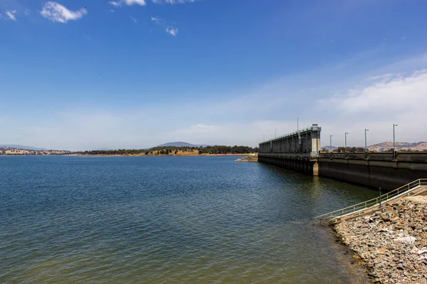 Vista Aérea Hume Weir Lago Hume Comienzo Del Río Murray —  Fotos de Stock