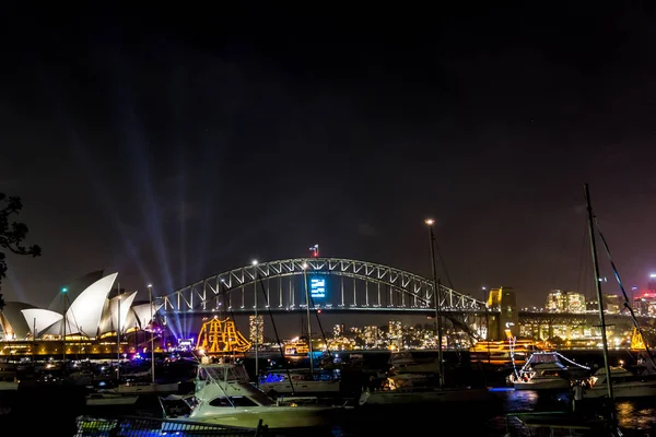 Sydney Opera House Víspera Año Nuevo Rodaje Señora Macquaries Point — Foto de Stock