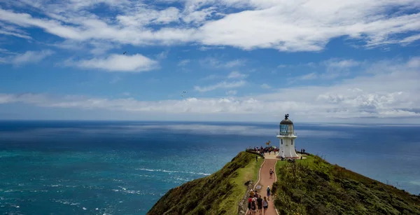 Faro del Cabo Reinga, borde norte de Nueva Zelanda — Foto de Stock