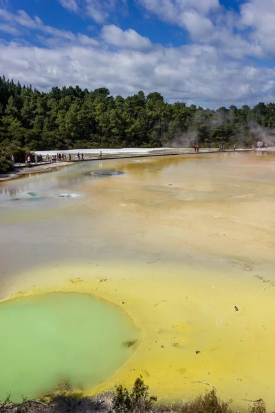 Πισίνα Σαμπέιν θερμική ΠΟΙΗΜΑ Wai-O-Tapu σε Rotorua, Νέα Ζηλανδία. — Φωτογραφία Αρχείου