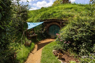 Hobbiton, Yüzüklerin Efendisi Film Seti Filmler, Auenland, Yeni Zelanda.