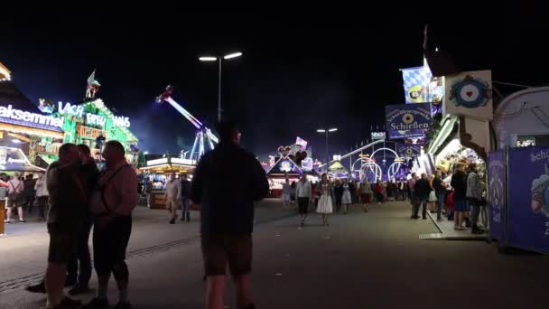 Munich Allemagne Septembre 2019 Des Gens Monde Entier Marchent Oktoberfest — Video