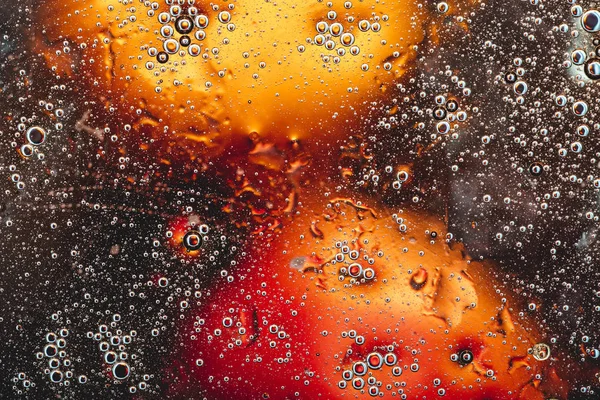 Beaucoup Bulles Deux Taches Brillantes Sur Fond Sombre Abstraction Composée — Photo