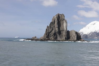 Buzdağları açık yaz gününde, Antarktika yatay