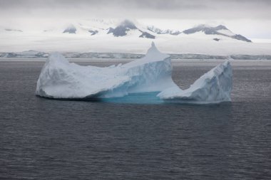 Antarktika doğal buzdağları yakın çekim güneşli bir günde