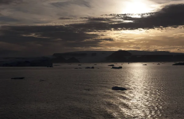 Antarctique Lumière Nuit Jour Polaire — Photo