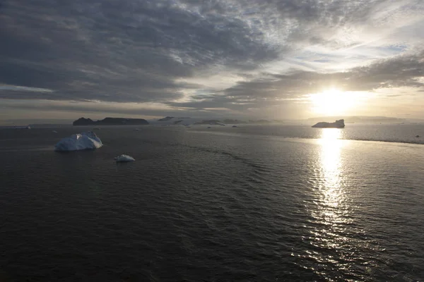 Antártida Luz Noite Dia Polar — Fotografia de Stock