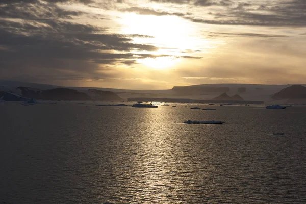 Antarctique Lumière Nuit Jour Polaire — Photo