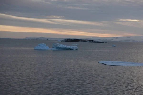 Antártida Luz Noite Dia Polar — Fotografia de Stock