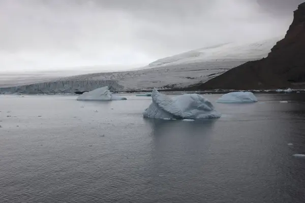 Paisagem Antártica Dramática Com Gelo Icebergs Oceano — Fotografia de Stock