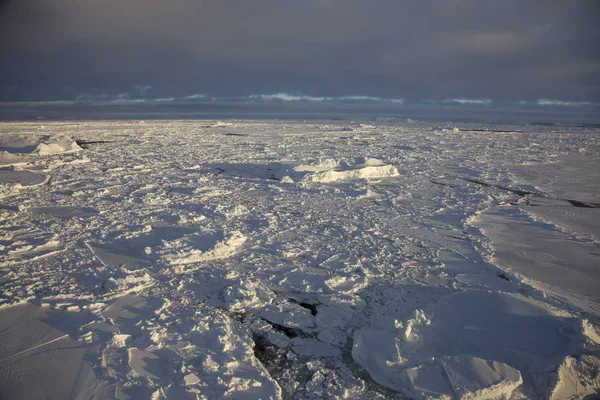 Maravilhosa Paisagem Antártica Com Oceano Pôr Sol Dia Antártico — Fotografia de Stock
