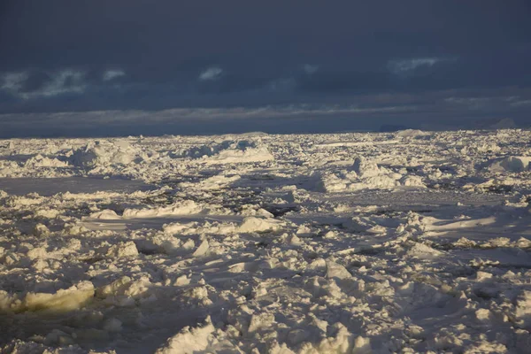 Maravilhosa Paisagem Antártica Com Oceano Pôr Sol Dia Antártico — Fotografia de Stock