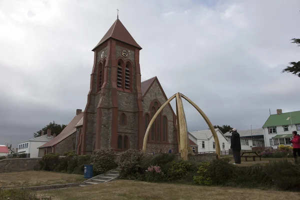 Falkland Adaları Adası Kilisesi Bulutlu Bir Günde — Stok fotoğraf