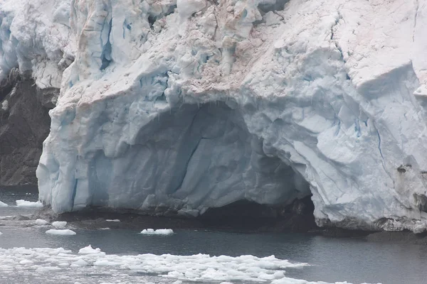 South Orkney Islands Gletscher Gleitet Einem Bewölkten Tag Ins Meer — Stockfoto