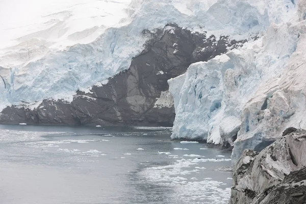 Îles Orcades Sud Glacier Gros Plan Par Une Journée Nuageuse — Photo