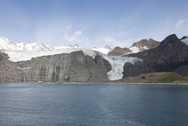 Paisaje Dramático Georgia Del Sur Con Océano Montañas Hielo Nieve —  Fotos de Stock