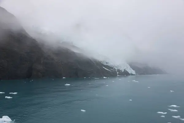 Geórgia Sul Paisagem Dramática Com Oceano Montanhas Gelo Neve — Fotografia de Stock