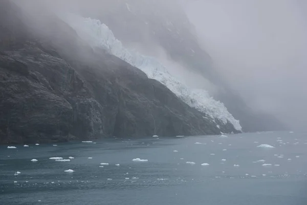 Okyanus Dağlar Buz Kar Güney Georgia Dramatik Yatay — Stok fotoğraf