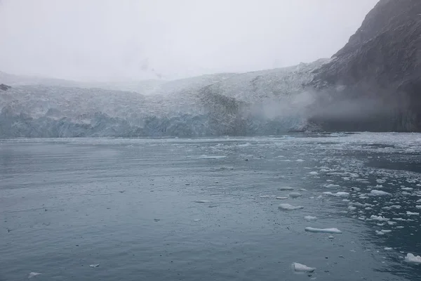 Georgia Del Sud Paesaggio Drammatico Con Oceano Montagne Ghiaccio Neve — Foto Stock