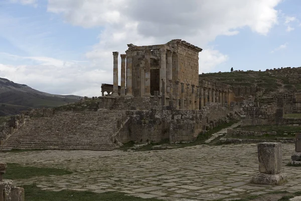 Алжир Руїни Стародавнього Римського Міста Джеміль Похмурий День — стокове фото