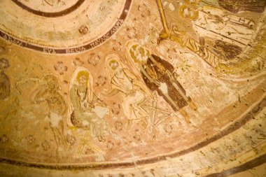 Mısır iç dekorasyon antik 1. yüzyıl Hıristiyan kilise vahası Bahariya