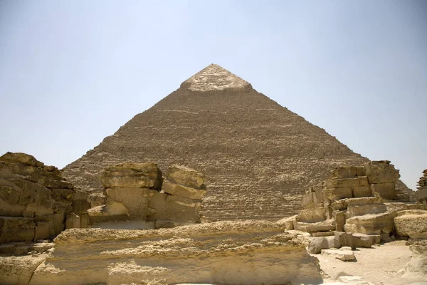 Egypte Plateau Caire Pyramide Gizeh Cheops Par Une Journée Ensoleillée — Photo