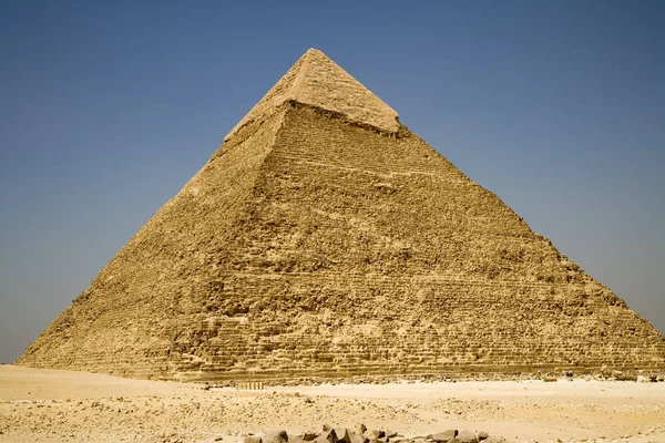 Egipt Kair Płaskowyżu Gizy Piramidy Cheopsa Słoneczny Dzień — Zdjęcie stockowe