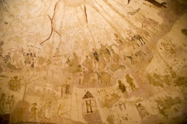 Mısır iç dekorasyon antik 1. yüzyıl Hıristiyan kilise vahası Bahariya
