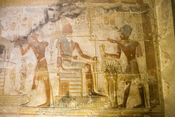 Egypte Temple Seti Abydos Décoration Intérieure — Photo