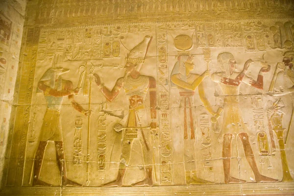 Mısır Tapınağı Seti Abydos Dekorasyon — Stok fotoğraf