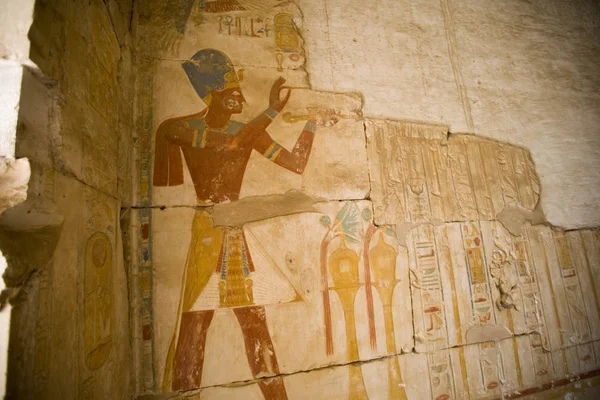 Egypt Abydos Temple Seti Interior Decoration — Stock Photo, Image