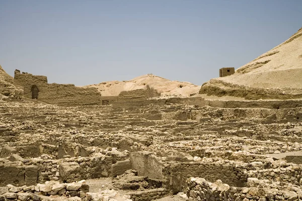 Egitto Luxor Rovine Dei Templi Medinet Abu Una Chiara Giornata — Foto Stock