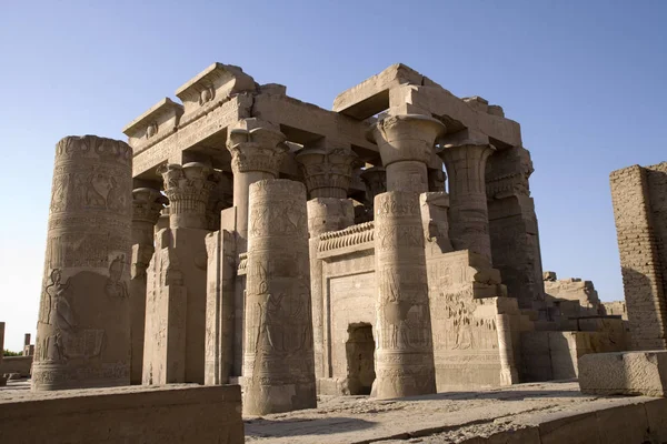 Egypt Ruins Ancient Egyptian Temple Kom Ombo Clear Summer Day — Stock Photo, Image