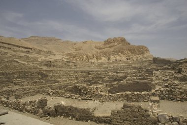 Mısır Luksor Vadisi güneşli bir Queens görünümünün