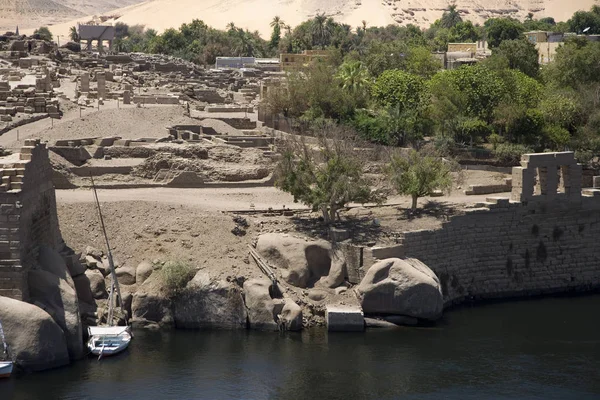 Ägypten Aswan Ruinen Alter Ägyptischer Tempel Einem Sonnigen Tag — Stockfoto