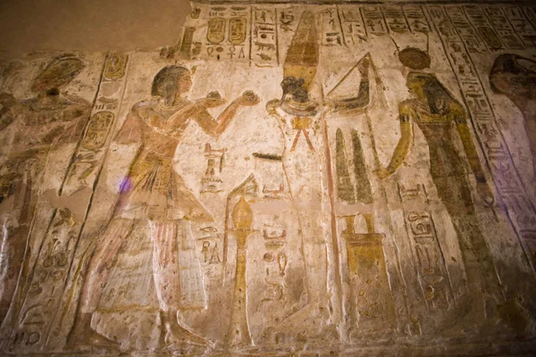 Egypten Fresker Inne Antika Egyptiska Tempel — Stockfoto