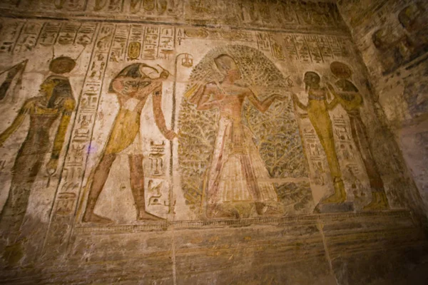 stock image Egypt  frescoes inside ancient Egyptian temples