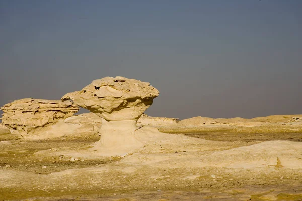Egito Oásis Deserto Branco Bahariya Dia Ensolarado — Fotografia de Stock