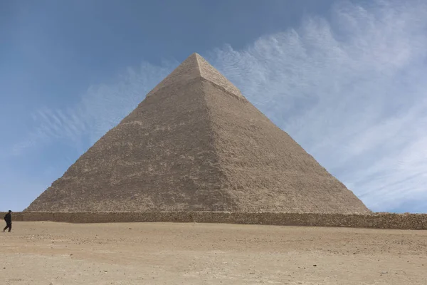 Egypt Cairo Pyramids Giza Cloudy Sunny Day — Stock Photo, Image