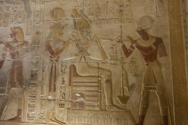 Egypte Abydos Décoration Intérieure Temple Seti — Photo