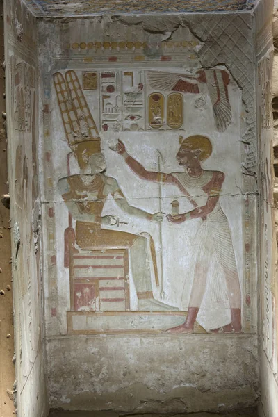 Egypte Abydos Décoration Intérieure Temple Seti — Photo