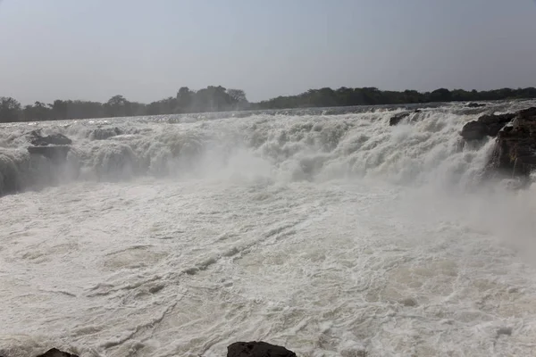 Zambie Chutes Ngonye Sur Fleuve Zambèze Par Une Journée Ensoleillée — Photo