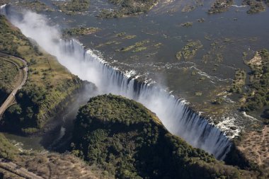 Zimbabwe Victoria Falls güneşli bir gün