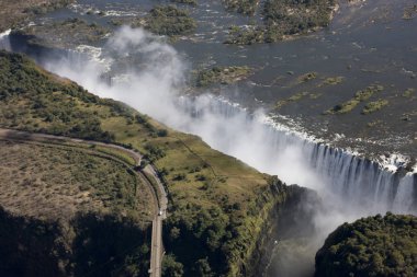 Zimbabwe Victoria Falls güneşli bir gün