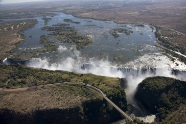 Zimbabwe Victoria Falls güneşli bir gün
