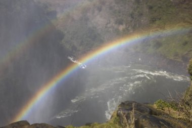 Victoria Falls Zimbabve Çift Kişilik gökkuşağının güneşli bir günde