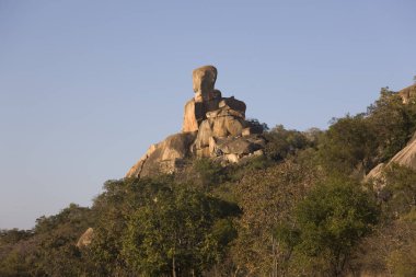Zimbabve Matobo Milli Parkı güneşli bir günde